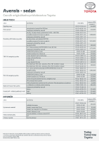 Cennik Avensis sedan prislusenstvo 2011 